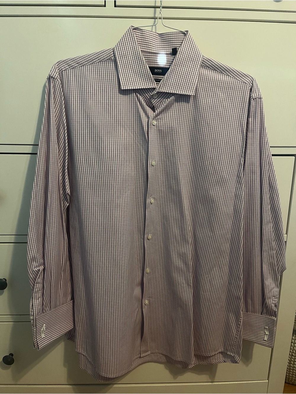BOSS Men's Stripe Dress Shirt - Size 17